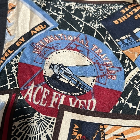 EVC Lavon Vintage Silk Women’s Travel Aviation theme Jacket SP - Picture 4 of 7